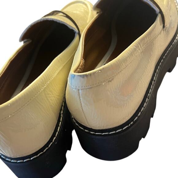 Franco Sarto Balin White Patent Leather Platform Lug Sole Loafers Size 6.5 - Picture 7 of 10